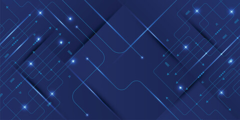 Vector Motherboard or circuit board on blue background