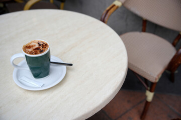 coffee served at the terrace table