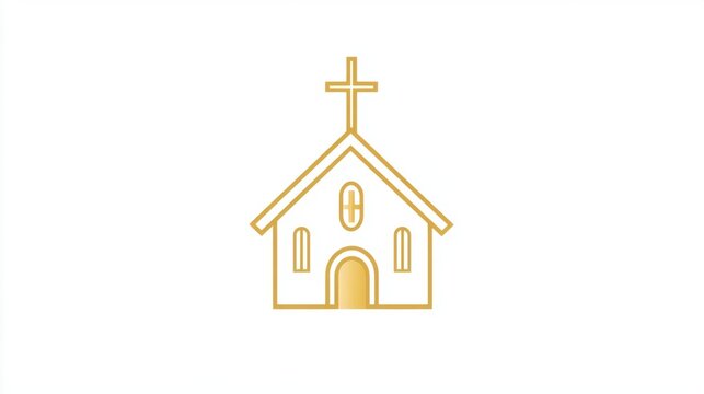 golden church icon on white background clip art preview