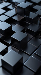 Fototapeta premium abstract black Phone wallpaper with a grid of squares and cubes