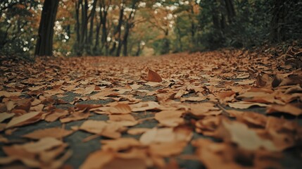 Autumn Leaves Carpet Forest Path