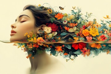 Fototapeta premium Ethereal Explosion: Journey into the Collective Mind
