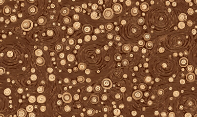 Obraz premium Seamless swirl pattern with mocha mousse tones