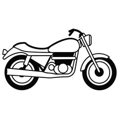 Fototapeta premium a Motorcycle Line Drawing Side View Stock Vector simple and minimal, white background