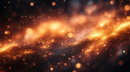 Abstract fiery glowing particles background.