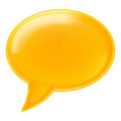 yellow speech bubble chat isolated, vector illustration icon