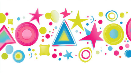 Colorful Geometric Shapes in Pink and Yellow Design