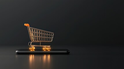 E-commerce revolution digital cart shopping via smartphone online