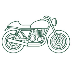 Obraz premium a Motorcycle Line Drawing Side View Stock Vector simple and minimal, white background