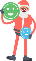 Santa Claus Character and Emoticon Sign
