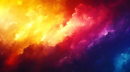 Vibrant Hues Abstract Painting, Colors Blend Harmoniously and Vividly Across the Canvas, Creating a Dynamic and Energetic Visual Experience.