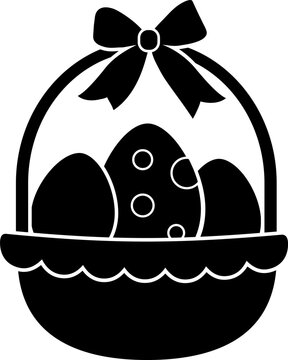 recommend clip art: Basket filled with Easter eggs Silhouette.
                    Easter egg and basket icon.
                    Transparent background.
                    