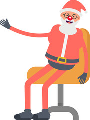 Santa Claus Character Sitting on Office Chair
