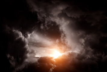 Storm Clouds with a Sunlight