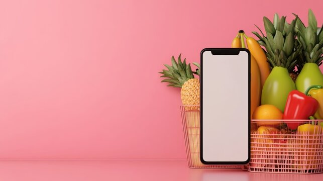 Fresh Groceries at Your Fingertips: A Visual Representation of Online Grocery Shopping and Healthy Living - Powered by Adobe