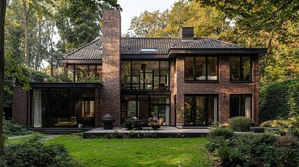 Fototapeta premium modern dutch house in the countryside