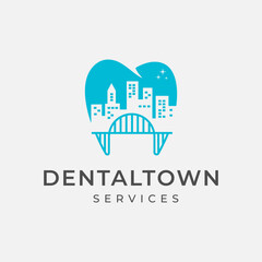 Modern sleek playful logo design vector template for dental clinic 