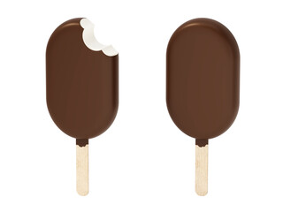 Stick ice cream isolated on transparent background. 3D illustration