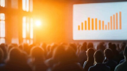 Audience Listening to Presentation with Graphs