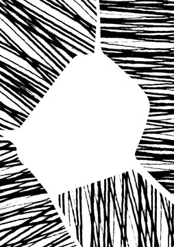White background with black inky pattern