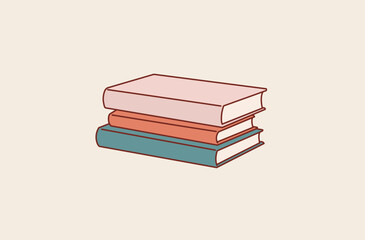 Pile of books vector illustration. Stack of books, Book school library. Hand drawn style vector design illustrations.