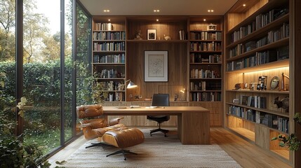 modern dutch study with vintage decor