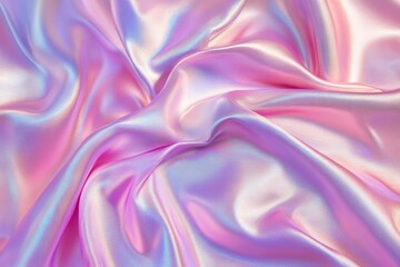 Obraz premium Iridescent pink silk fabric with soft folds and subtle light reflections.