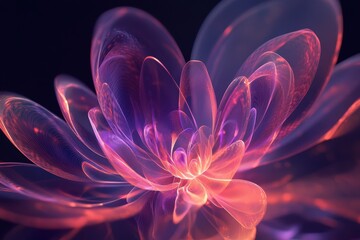 Obraz premium Abstract luminous flower glowing petals vibrant colors
