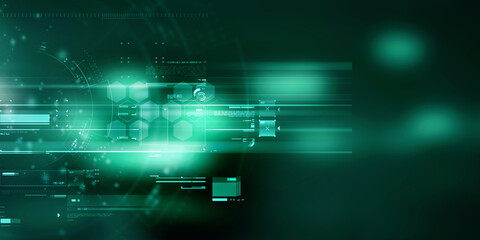 2d illustration Abstract futuristic electronic circuit technology background
