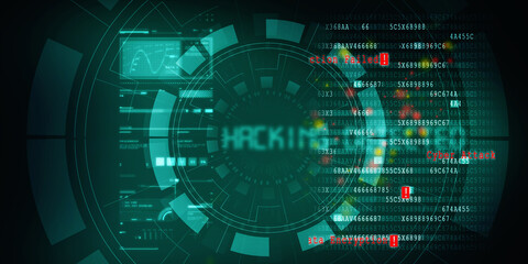 2D illustration Hacked data online code background