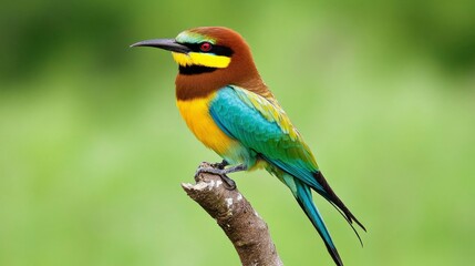 Obraz premium Colorful Bee Eater Bird Perched On Branch