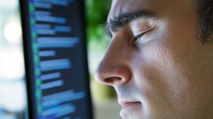 Frustrated developer at computer, facing challenges in coding and debugging, embodies the perseverance and resilience required in the tech industry