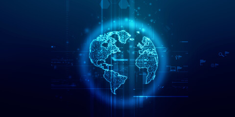 2d illustration world map abstract background