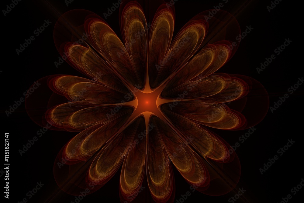 Poster computer generated fractal pattern and shape