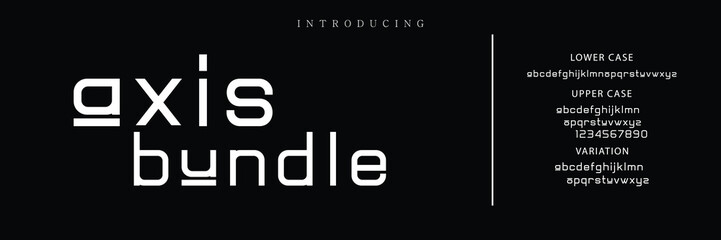 Minimal modern alphabet fonts. Typography minimalist urban digital fashion future creative logo font.