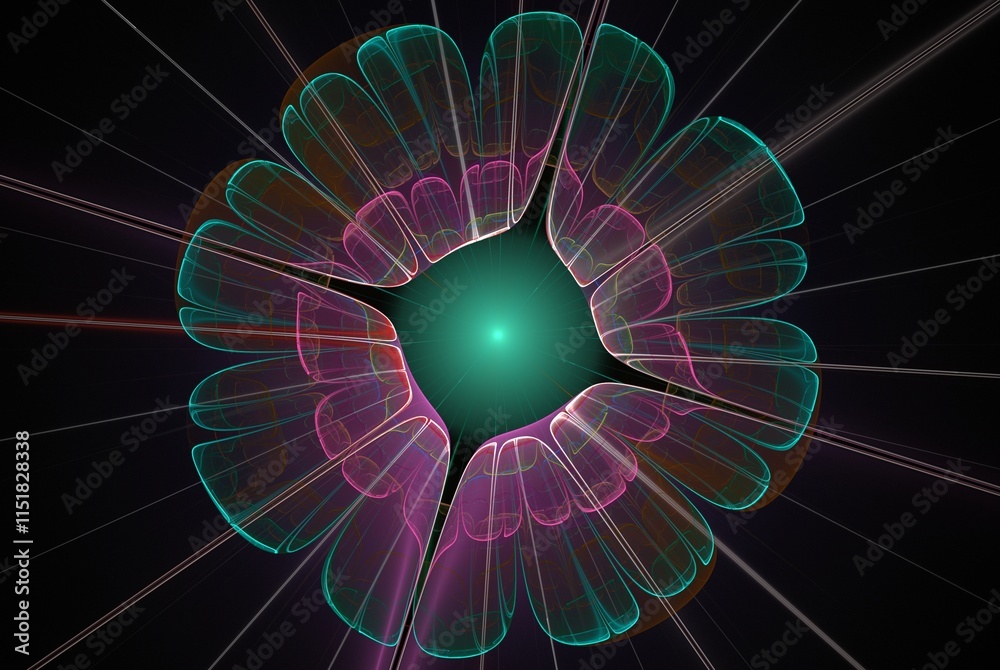 Poster computer generated fractal pattern and shape
