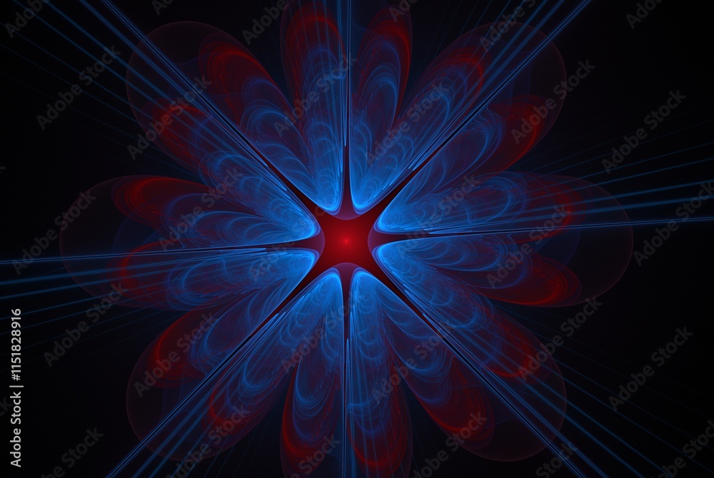 Poster computer generated fractal pattern and shape