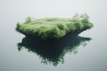Misty Island Reflection