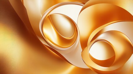 Abstract Golden Swirls: A Symphony of Curves and Light