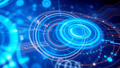 Futuristic Blue Digital Interface Background Image