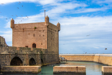 fortress on the port of the city of Essaouira in Morocco