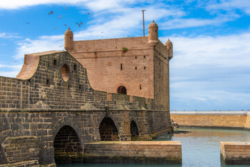 fortress on the port of the city of Essaouira in Morocco