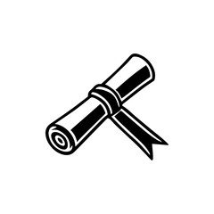  Graduation doodle illustration diploma certificate scroll icon .