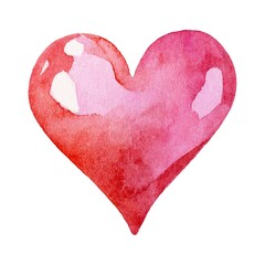 Beautiful watercolor heart illustration in vibrant colors suitable for romantic themes and creative projects