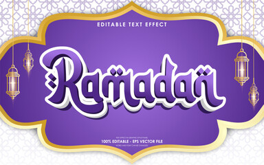 Editable Ramadan Mubarak Text Effect with islamic background