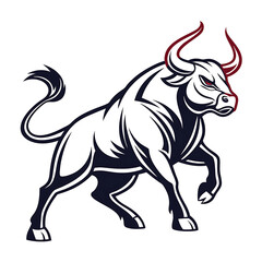 An elegant bull silhouette icon set against a clean white backdrop.