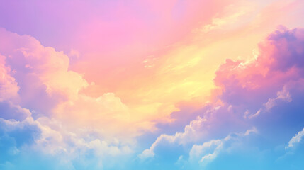 Obraz premium Vibrant sunset sky with colorful clouds