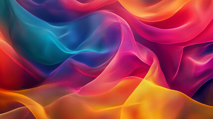 Obraz premium Vibrant abstract flowing waves in multicolor tones