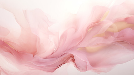 Flowing translucent fabric in soft pink and peach tones