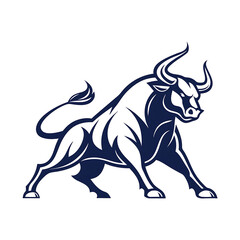 An elegant bull silhouette icon set against a clean white backdrop
